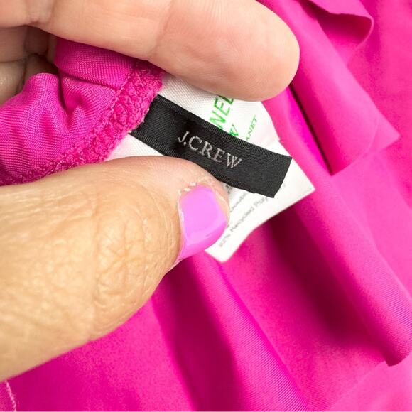 J. Crew Ruffle Scoopback One-Piece Swimsuit In Radiant Fuchsia Pink Plus Size 16 - Picture 8 of 14